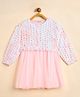 StyloBug Woven Full Sleeves Sequins Embellished Dress - Peach