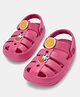 Pantaloons Junior Floral & Bow Applique Detailed Perforated Slingback Clogs - Pink