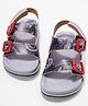 Pantaloons Junior Vehicle Designed Velcro Closure Sandals - Grey