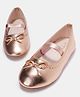 Pantaloons Junior Bow Applique Detailed Slip On Mary Jane Ballerinas - Rose Gold