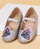 Pantaloons Junior Butterfly Applique Glitter Detailed Slip On Ballerinas - Silver