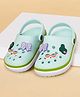 Pantaloons Junior Bow & Cactus Applique Detailed Perforated Slingback Clogs - Aqua Blue