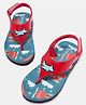 Pantaloons Junior Air Planes  Designed Velcro Closure Flip Flops - Teal Blue