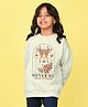 NUSYL Fleece Knit Full Sleeves Butterfly Printed Light Winter Sweatshirt - White