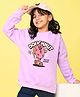 NUSYL Fleece Knit Full Sleeves Doughnut Text Printed Light Winter Sweatshirt - Black