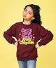 NUSYL Fleece Knit Full Sleeves Day Dream Text Printed Light Winter Sweatshirt - Maroon