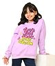 NUSYL Fleece Knit Full Sleeves Day Dream Text Printed Light Winter Sweatshirt - Lilac