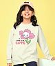 NUSYL Fleece Knit Full Sleeves Born To Be Cute Text Printed Light Winter Sweatshirt - White