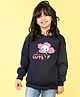 NUSYL Fleece Knit Full Sleeves Born To Be Cute Text Printed Light Winter Sweatshirt - Navy Blue