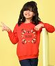 NUSYL Fleece Knit Full Sleeves The Magic Is In You Text Printed Light Winter Sweatshirt - Red