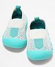 Pantaloons Baby Mesh Detailed Abstract Designed Slip On Shoes - Aqua Blue