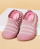 Pantaloons Baby Mesh Detailed Striped Slip On Shoes - Pink