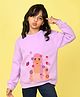 NUSYL Fleece Knit Full Sleeves Beautiful Girl Printed Light Winter Sweatshirt - Lilac
