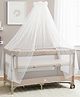 StarAndDaisy Baby Cradle for New Born Baby with Wheels, Storage Basket & Mosquito Net - Grey