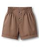 Kookie Kids Cotton Lycra Woven Solid Colour Shorts - Brown