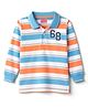 Babyhug Cotton Knit Full Sleeves Striped Polo T-Shirt - Multicolor