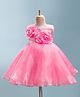 Bluebell T-issue Woven Sleeveless Party Dress with Floral Applique & Sequin Detailing - Light Red