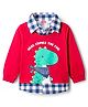 Babyhug Cotton Knit Full Sleeves T-Shirt With Dino Print with Attached Shirt - Red