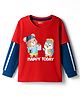 Babyhug Cotton Knit Full Sleeves T-Shirt With Animal Print - Red