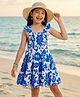 Pine Kids Poplin Woven Sleeveless Frock With Floral Print - Blue