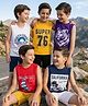 Pine Kids Cotton Knit Sleeveless Tank T-Shirts with Text Print Pack of 5 - Multicolor