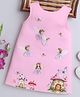 NAVKIYA G Knit Sleeveless Fairy Printed Knee Length Dress - Pink