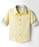 Kookie Kids Cotton Woven Full Sleeves Solid Oxford Shirt - Yellow