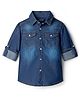 Pine Kids Denim Woven Full Sleeves Washed Shirt - Blue