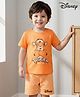 Babyhug Disney Single Jersey Knit Half Sleeves Shorts Night Suit With Tigger Graphics - Orange