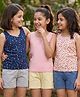 Pine Kids Cotton Lycra Knit Sleeveless Vests with Floral Print Pack of 3 (Color May Vary)
