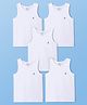 Pine Kids Cotton Lycra Knit Sleeveless Solid Colour Vests Pack Of 5 - White
