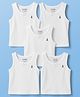 Pine Kids Cotton Knit Sleeveless Solid Colour Vests Pack Of 5 - White