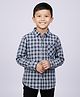 tiny toonzzz Cotton Blend Woven Full Sleeves Checked Shirt - Blue