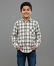 tiny toonzzz Cotton Blend Woven Full Sleeve Checked Shirt - Off White