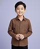 tiny toonzzz Cotton Blend Woven Full Sleeves Checked Shirt - Brown
