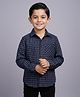 tiny toonzzz Cotton Blend Woven Full Sleeves Checked Shirt - Navy Blue