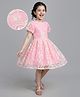 Primo Gino Woven Embellished Puff Sleeve Party Dress - Pink