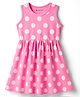 Kookie Kids Single Jersey Knit Sleeveless Frock With Polka Dot Print - Pink