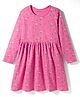 Kookie Kids Single Jersey Knit Full Sleeves Frock with Floral Print - Light Pink