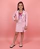 Cutecumber Knit Full Sleeves Sequins Embellished Dress With Blazer - Pink