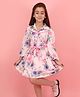 Cutecumber Woven Full Sleeves Floral Printed Dress - Pink