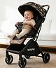 Babyhug Auto-fold Baby Stroller with Concealed Linked Brake - Black| One-Hand Compact Fold|  5-Point Harness| Shock Absorbing Wheels| Travel-Friendly| 0-3 Years Boys & Girls| Reclining Seat| PU Handle
