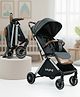 Babyhug Auto-fold Baby Stroller with Concealed Linked Brake - Grey| One-Hand Compact Fold|  5-Point Harness| Shock Absorbing Wheels| Travel-Friendly| 0-3 Years Boys & Girls| Reclining Seat| PU Handle