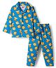 Babyhug Cotton Knit Full Sleeves Co-ords Night Suit With Animal Print - Blue