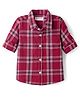 Babyhug Cotton Woven Full Sleeves Shirt With Checks - Red