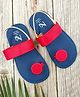 The Madras Trunk Colour Blocked Slip On Sandals - Blue & Red