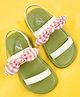 The Madras Trunk Bow Applique Detailed Sandals - Green & Pink