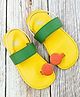 The Madras Trunk Colour Blocked Sandals - Yellow & Green