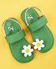 The Madras Trunk Flower Applique Detailed Sandals - Green