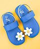 The Madras Trunk Flower Applique Detailed Sandals - Blue